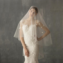 Star Style Hand Sewn Metal Combed Bridal Veil by Mirlaine Univers