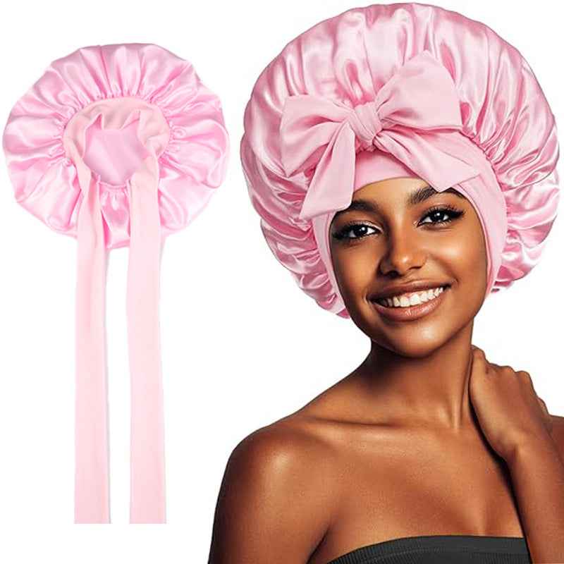 Single Layer Ribbon Round Cap Bow Artificial Silk