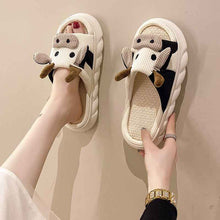 Lovers' Cute Little Cow Linen Sandals For Women