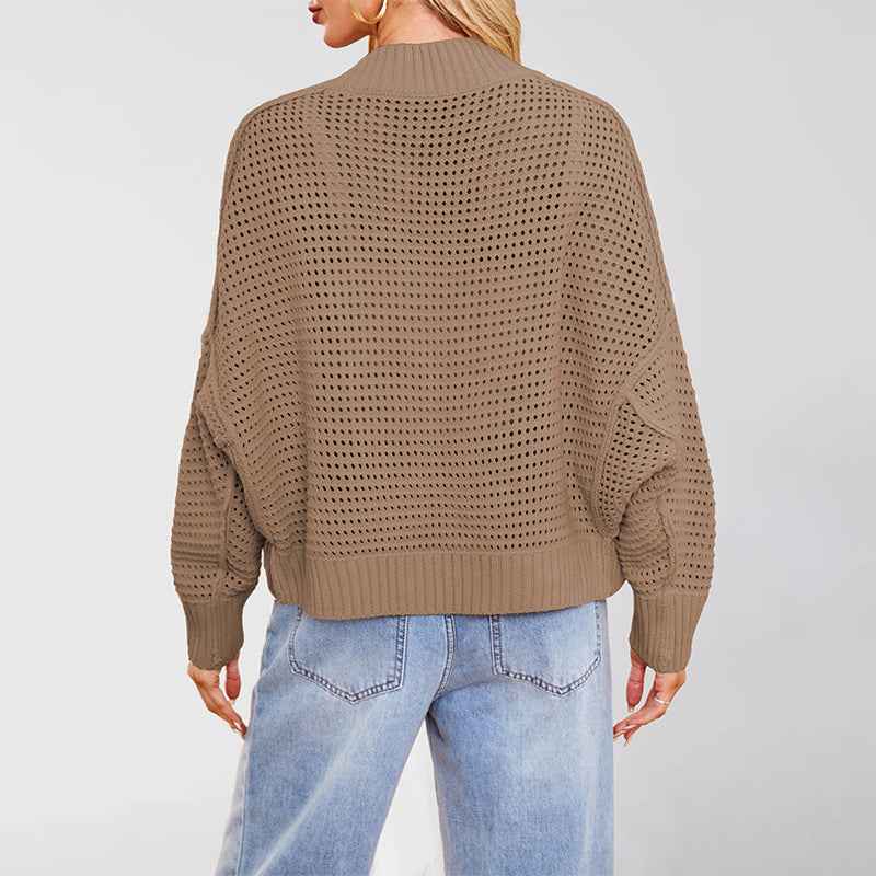 Fashionable Batwing Sleeve Knitted Cardigan Sweaters Coat