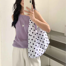 New Round Polka-dot Underarm Shoulder Bag Japanese-style Tote Handbag For Women