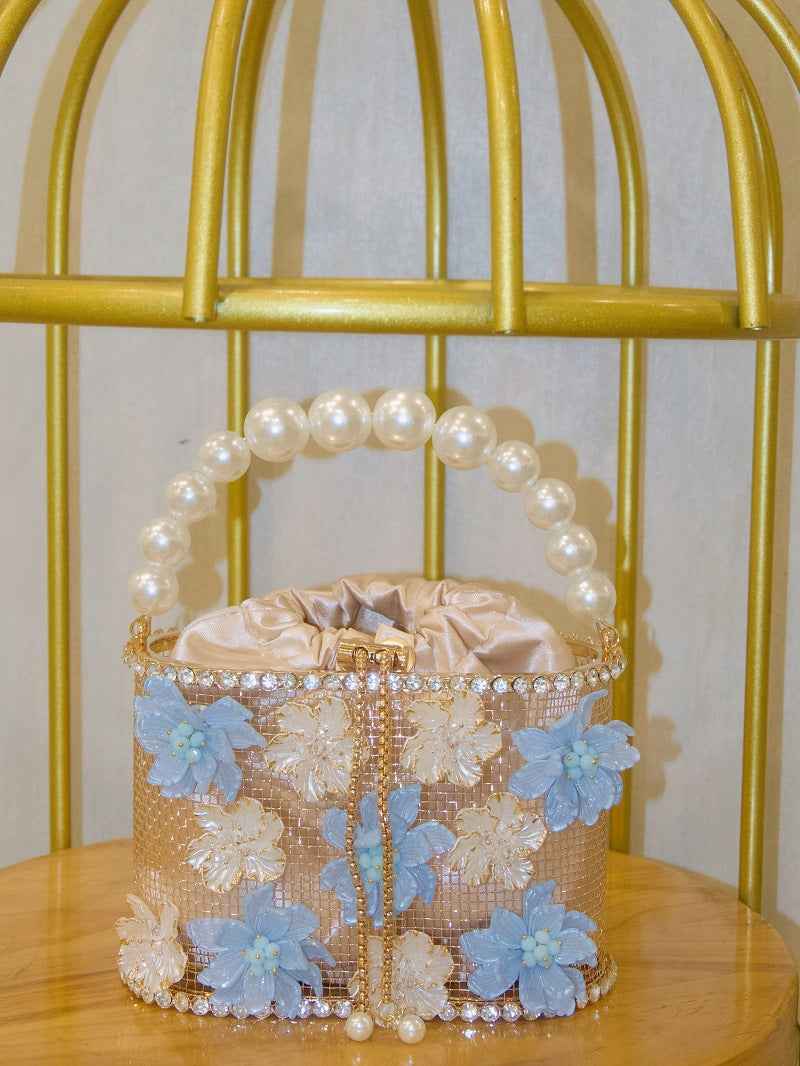 Retro Sunflower Birdcage Handmade Bucket Bag