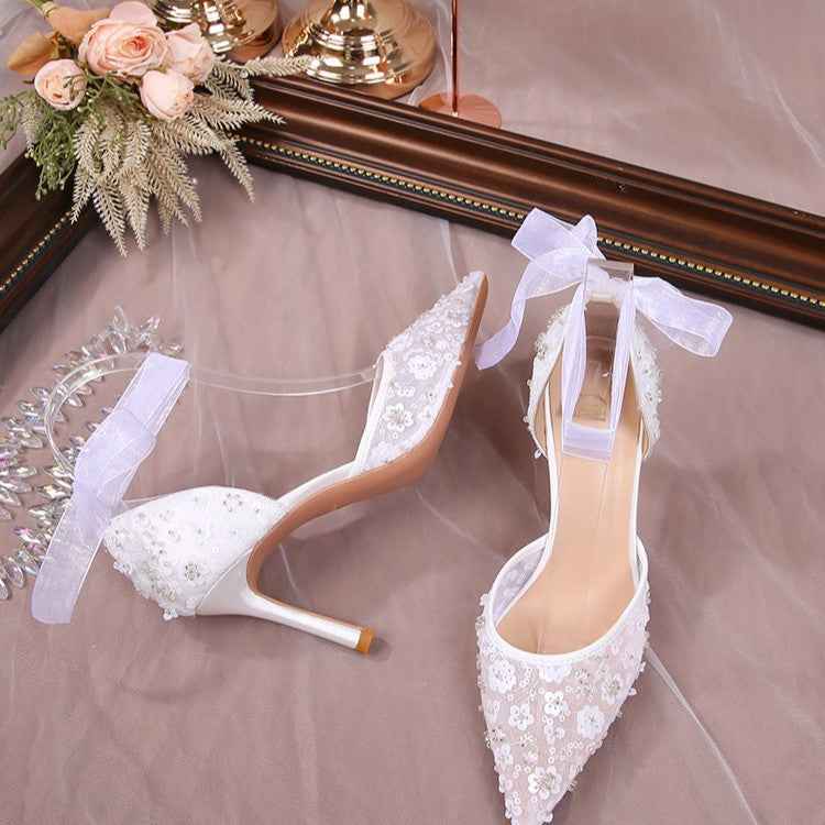 Fashion French Style Sequin Hollowed Sandals Women