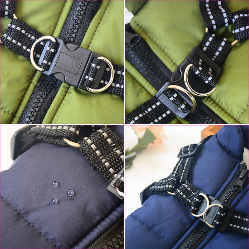 Waterproof Dog Clothes Winter Dog Coat With Harness Warm Pet Clothing Big Dog Jacket Chihuahua Labrador Coat Costume by Mirlaine Univers