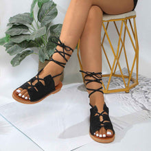 Summer New Plus Size Light Bottom Hemp Rope Lace-up Sandals For Women