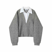 Fake Two Pieces Sweaters Inner Women's Retro Top by Mirlaine Univers