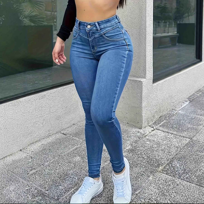 Jean grande taille taille haute coupe ajustée