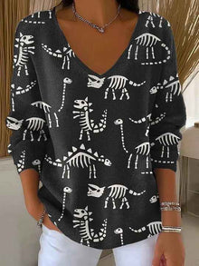 Long Sleeve Sweater Autumn And Winter Printing Fashion Loose Cool Sweaters Women's Clothing