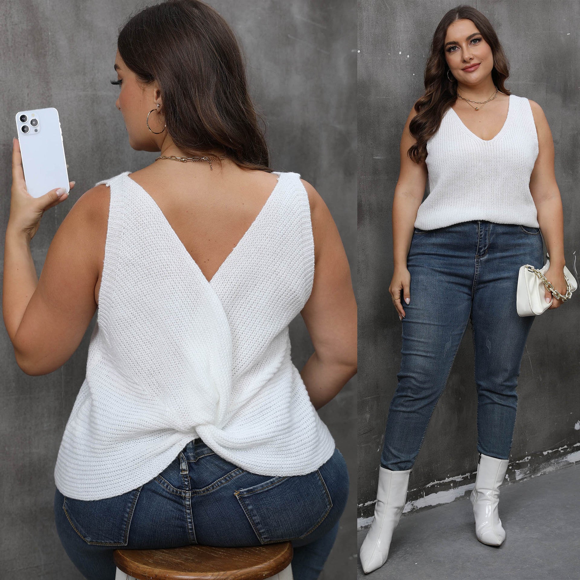 Back-cross V-neck Casual Base Sweater Knitted Top For Women by Mirlaine Univers Back-cross V-neck Casual Base Sweater Knitted Top For Women Mirlaine Univers back-cross-v-neck-casual-base-sweater-knitted-top-for-women 0 Back-cross V-neck Casual Base Sweater Knitted Top For Women Mirlaine Univers Back-cross V-neck Casual Base Sweater Knitted Top For Women