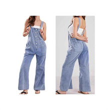 Womens Casual Loose-fit Straight-leg Overalls
