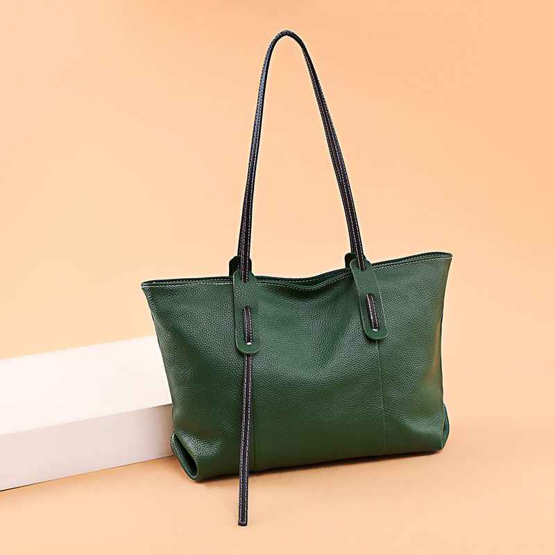European And American Casual Top Layer Cowhide Handbag
