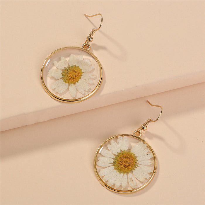 Natural Plant Dried Chrysanthemum Pendant Necklace