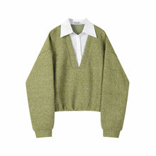 Fake Two Pieces Sweaters Inner Women's Retro Top by Mirlaine Univers
