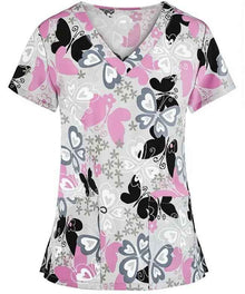 Summer Casual New Women's V-neck Cloth For Nursing Workers Short Sleeve