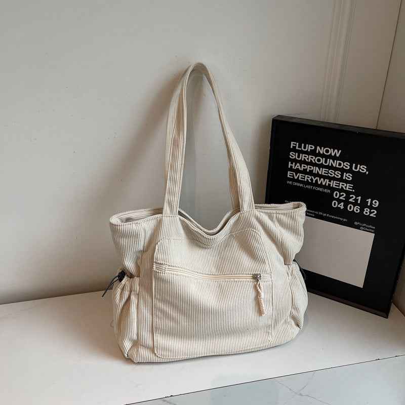 Womens Casual Corduroy Tote Bag Versatile And Easy To Style
