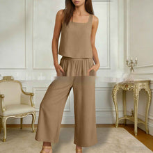 European And American-style Sleeveless Vest And Wide-leg Pants Set For Women