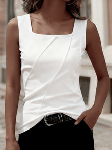 Square Neck Sleeveless Top For Women Versatile Summer Knit