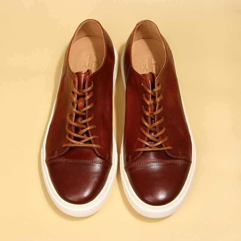 Horse Skin Washed Vintage Casual Leather Shoes
