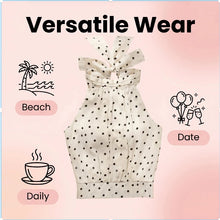 Women's Summer New French Style Elegant Fashion Suitable For Commuting Polka Dot Chiffon Sleeveless Halter Neck Short Shirt Top