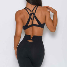 Double-cross Strap Push-up Top And High-waisted Legging-style Fitness Pants