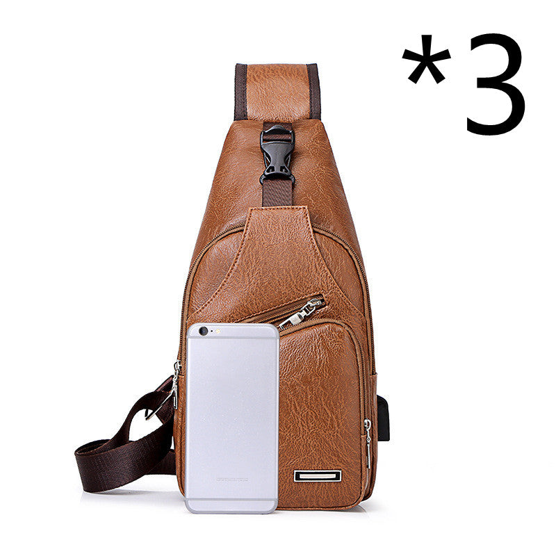 Casual Fashion Men's USB Charging Chest Bag by Mirlaine Univers