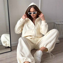 Women's Sportswear Set Solid Color Cardigan Set