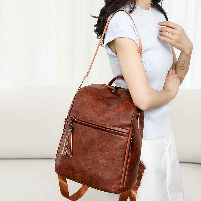 Classic Womens Backpack New Vintage Casual Style For International Trade