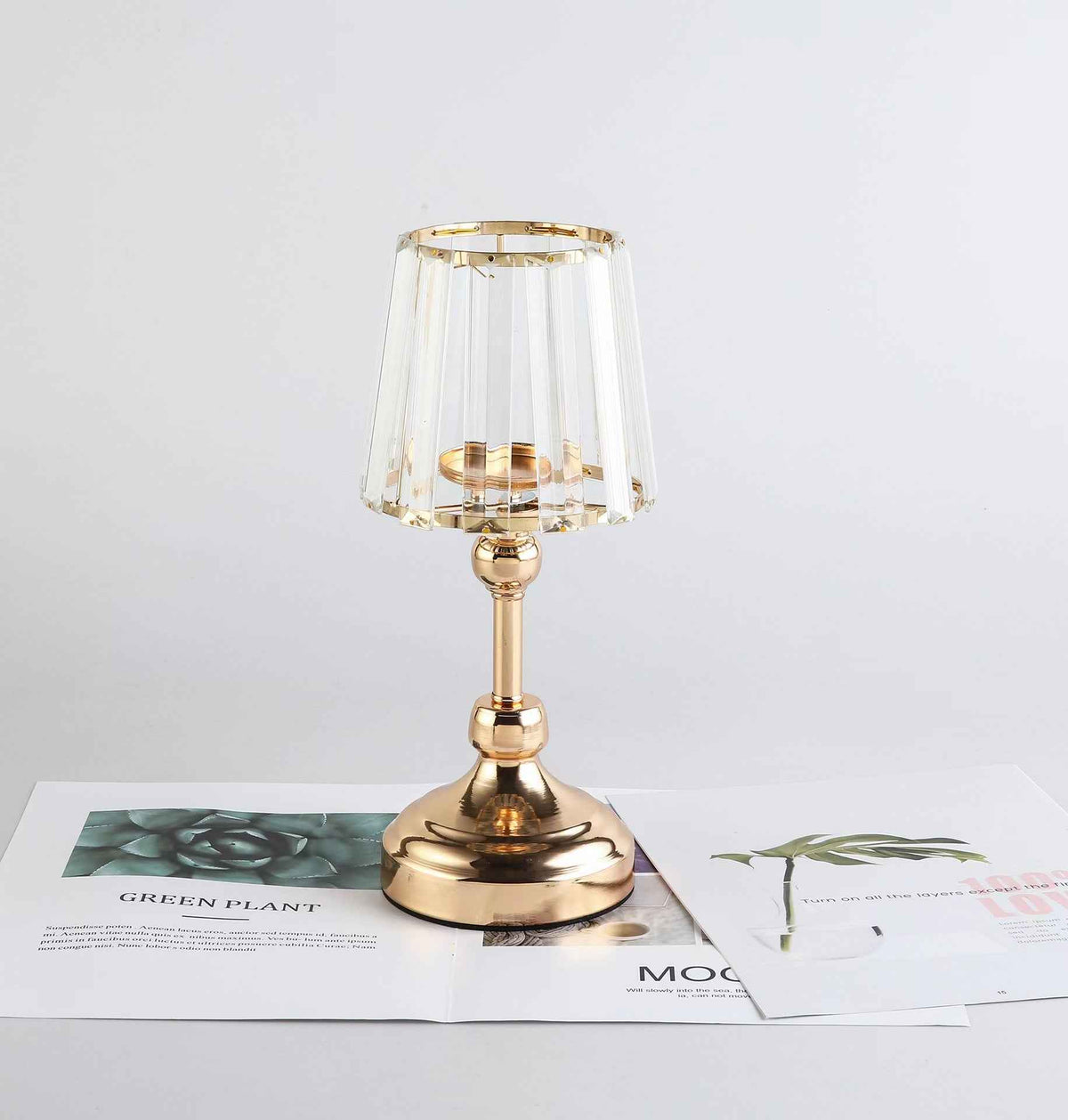 European Crystal Glass Candle Holder, Romantic Wedding, Home, Living Room, Meal