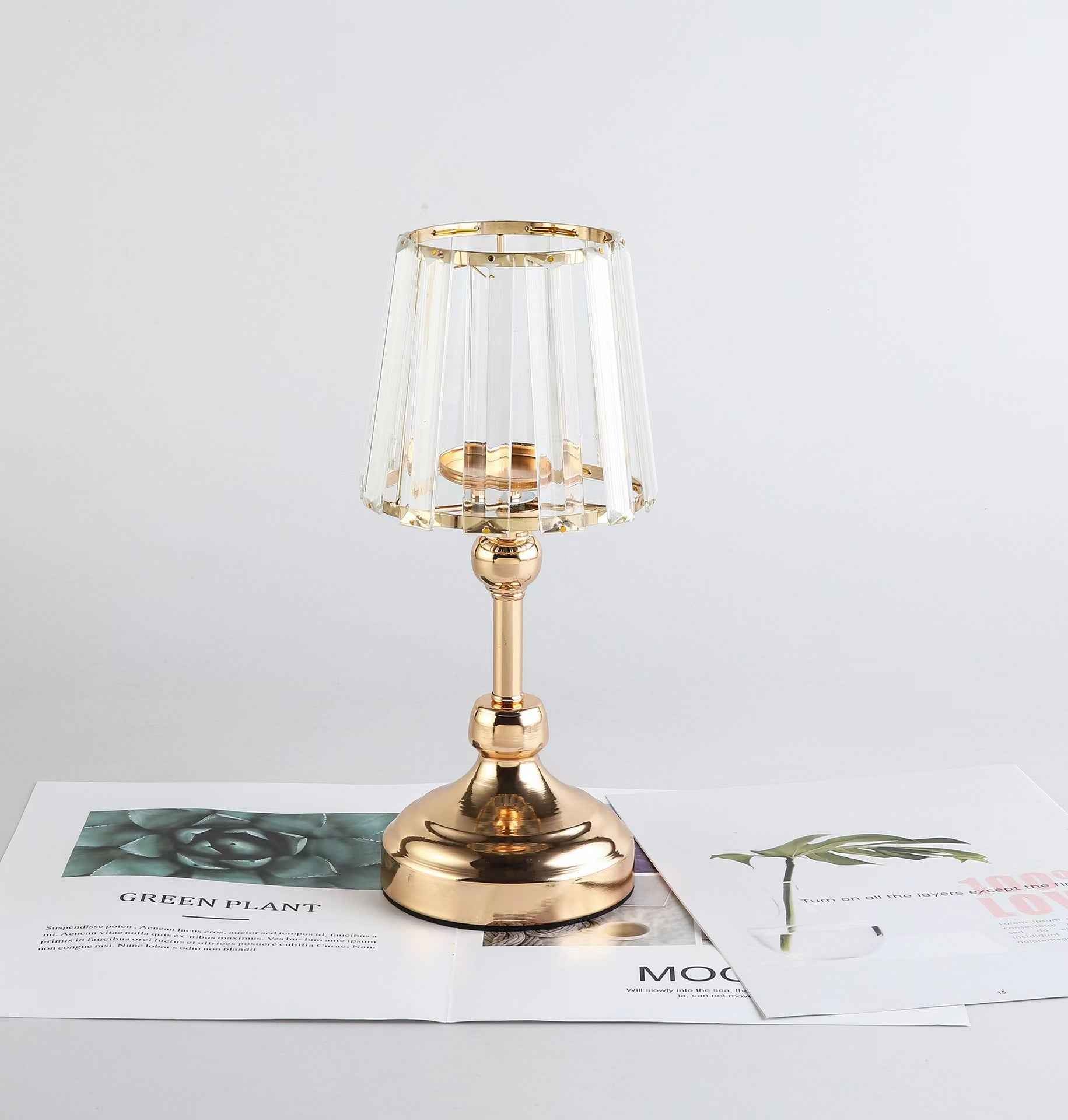 European Crystal Glass Candle Holder, Romantic Wedding, Home, Living Room, Meal