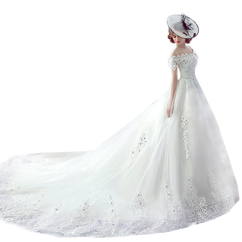 Wedding Dress Bride One-shoulder Trailing French Veil Hepburn Female by Mirlaine Univers