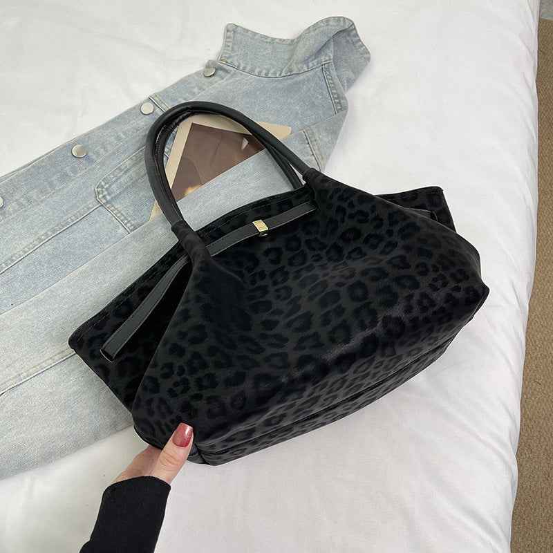 Retro Suede Tote Handbag Commuter Shoulder Bag