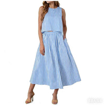 Women's Fashion Casual Striped Vest Set