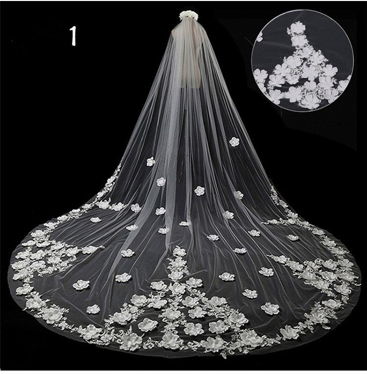 Bridal Wedding Dress Long Tail Luxury Super Fairy Wedding Veil by Mirlaine Univers