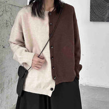 Women's Dark Style Color Matching Sweaters Coat