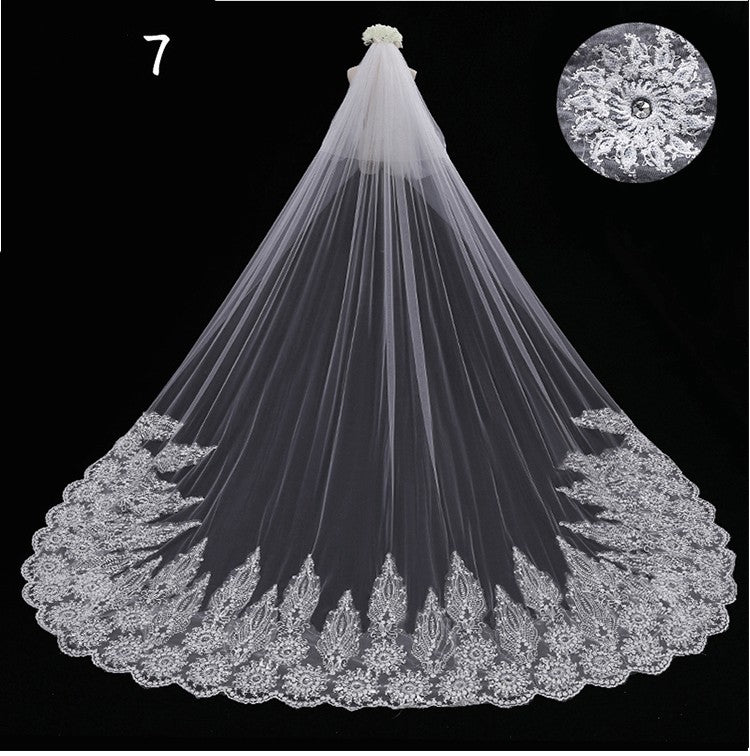 Bridal Wedding Dress Long Tail Luxury Super Fairy Wedding Veil by Mirlaine Univers