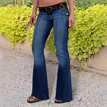 Womens High-Waisted Retro Flared Denim Jeans