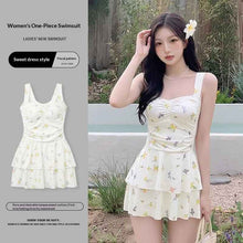 One-Piece Dress-Style Holiday Swimsuit With Butterfly Print