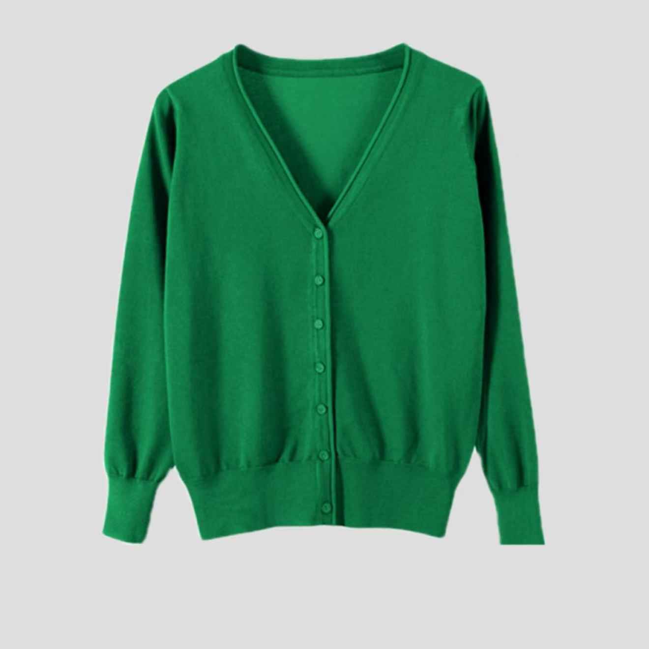 Women's Slim-fit SpringAutumn Plus-size Knitted Cardigan