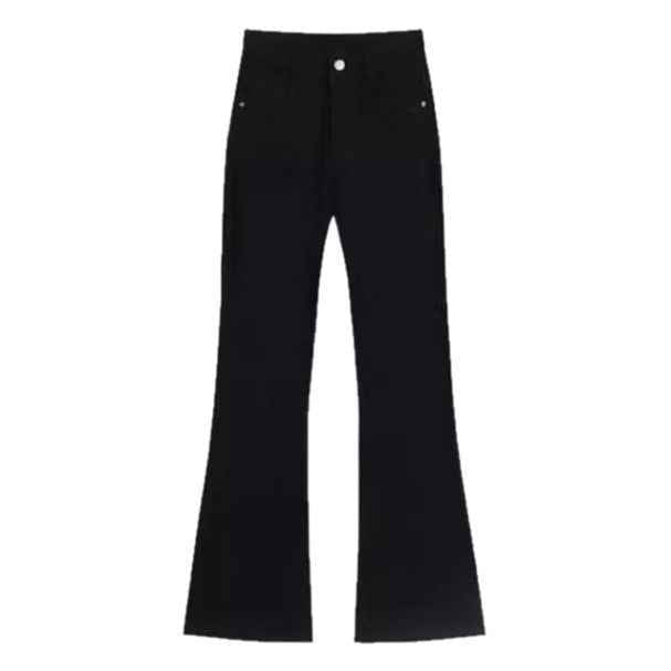 Black Flared Casual Jeans For Women