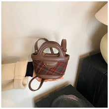 Korean-style Patchwork Fashion Plaid Niche Mini Tote Crossbody Bag