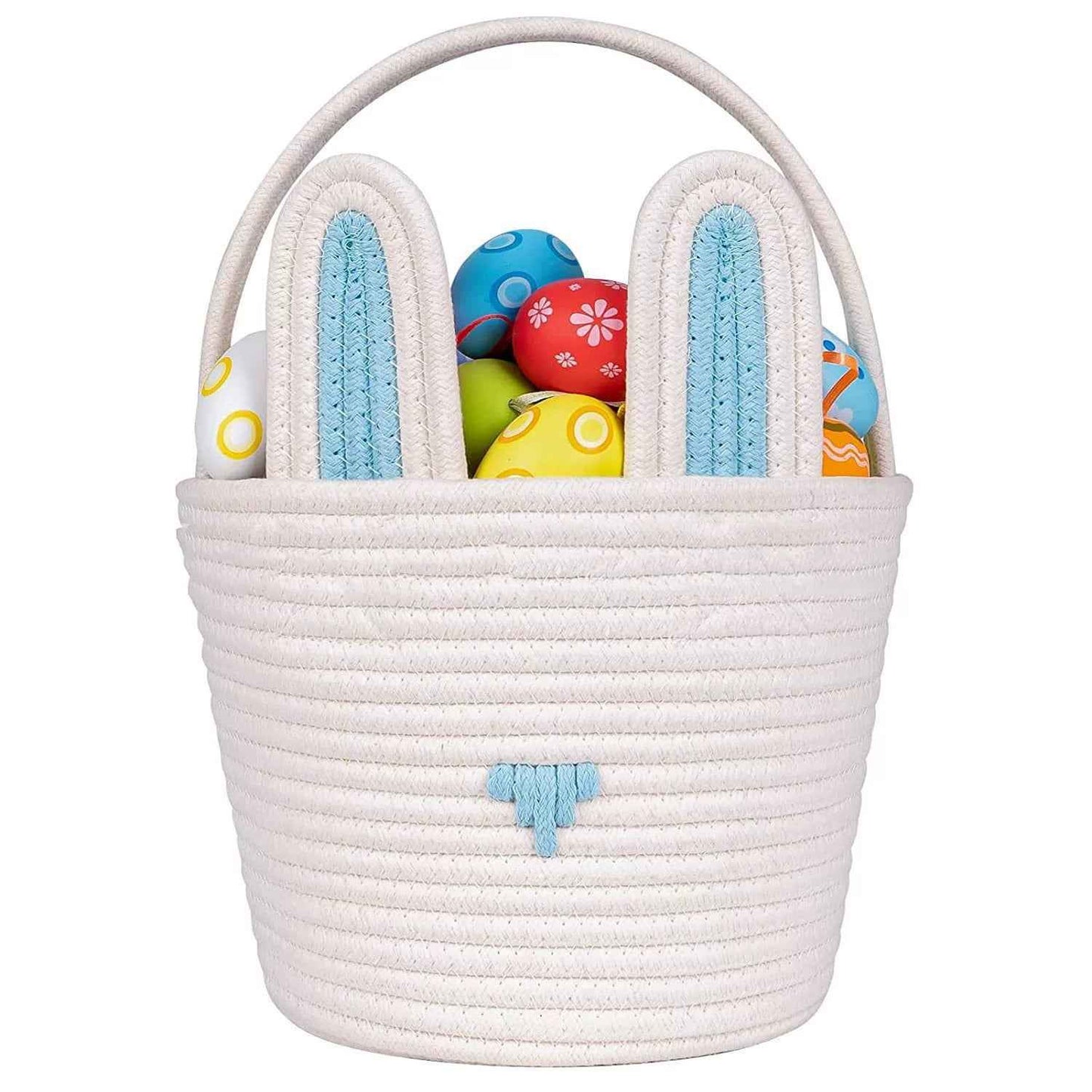 Easter Gift Basket With Hand-woven Rabbit Ears Storage Basket