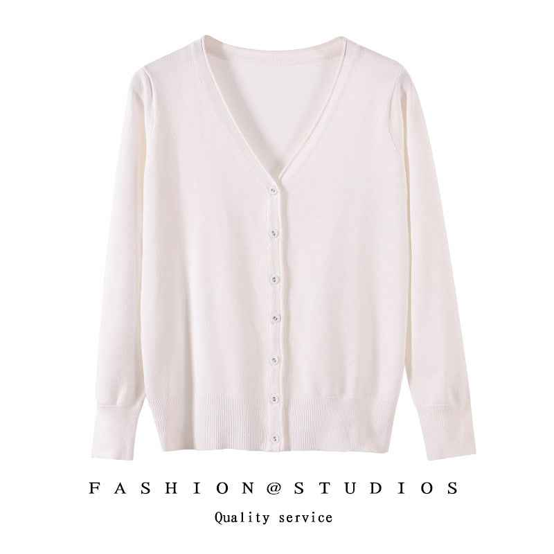 Women's Slim-fit SpringAutumn Plus-size Knitted Cardigan