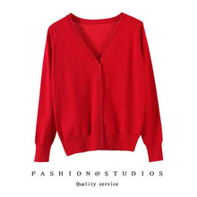 Women's Slim-fit SpringAutumn Plus-size Knitted Cardigan