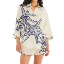 Fashion Linen Leisure All-matching Shirt Cardigan Shorts