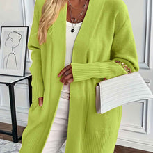 Women's Mid-length Large Pocket Long Sleeve Sweaters Cardigan