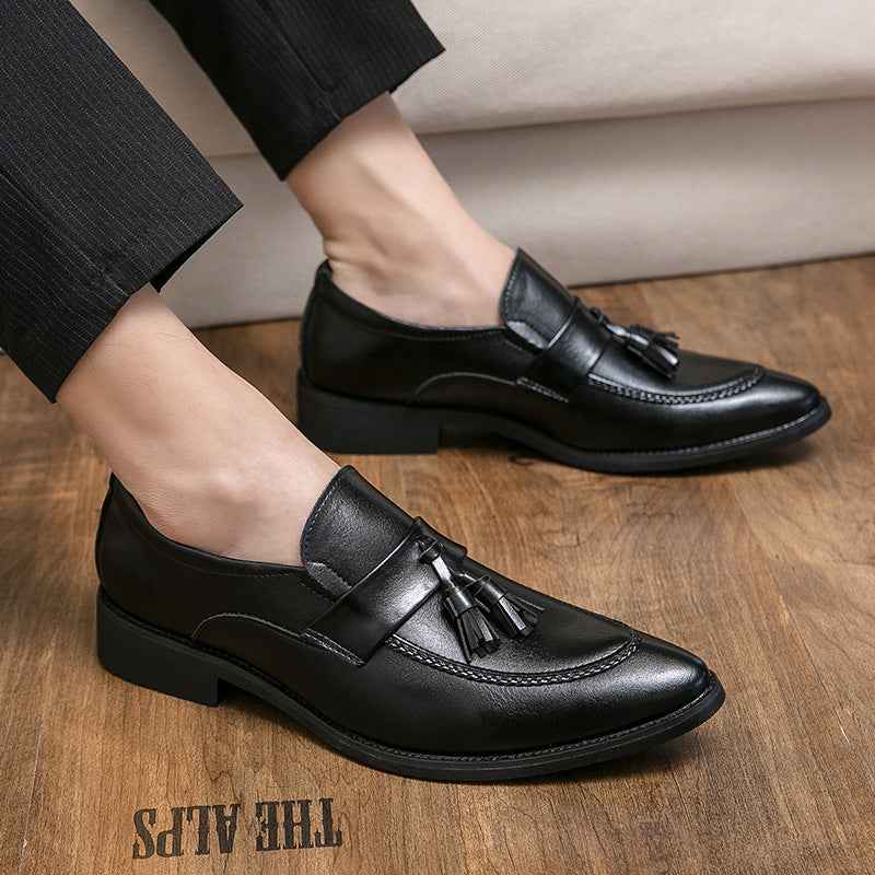 Mens British-style Casual Fashionable Business Tassel Leather Shoes