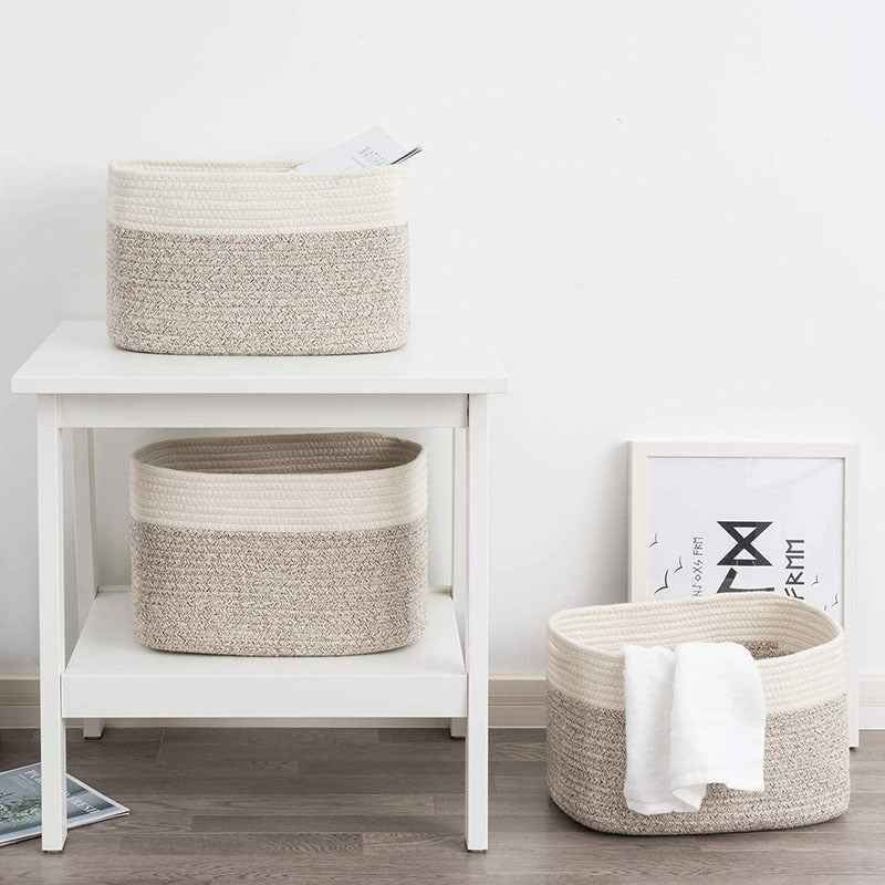 Cotton Rope Storage Basket Snack Rectangular Storage Basket Sundries Storage Basket Organizing Basket Storage Basket Desktop Storage