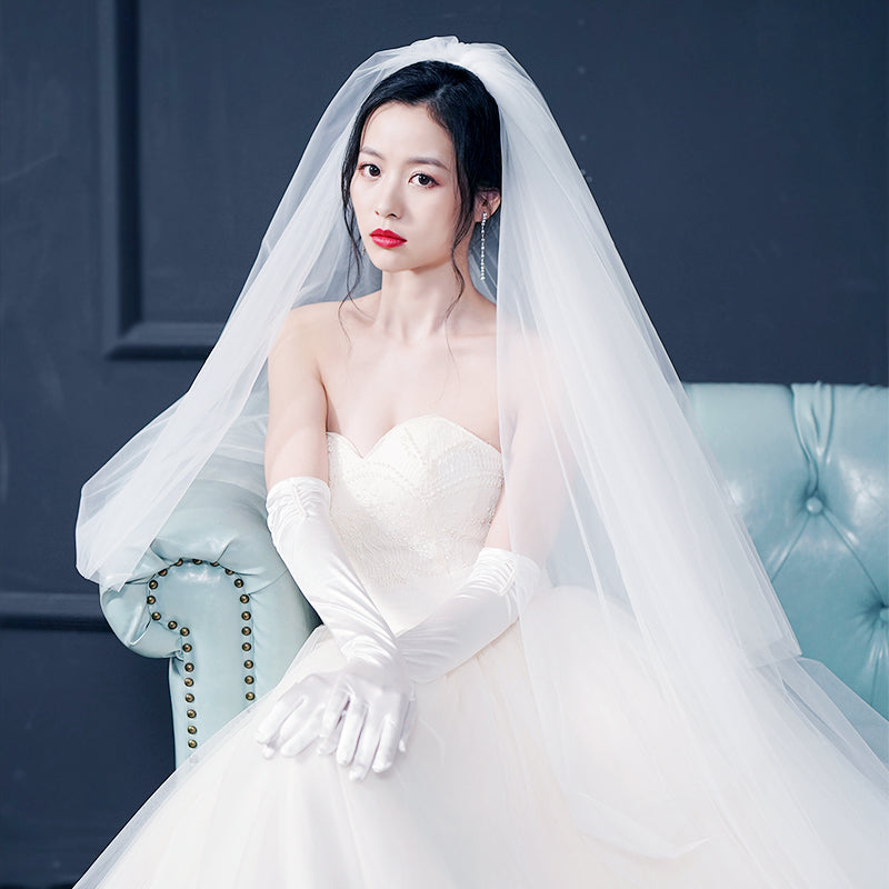 Bridal Wedding Dress Long Tail Luxury Super Fairy Wedding Veil by Mirlaine Univers
