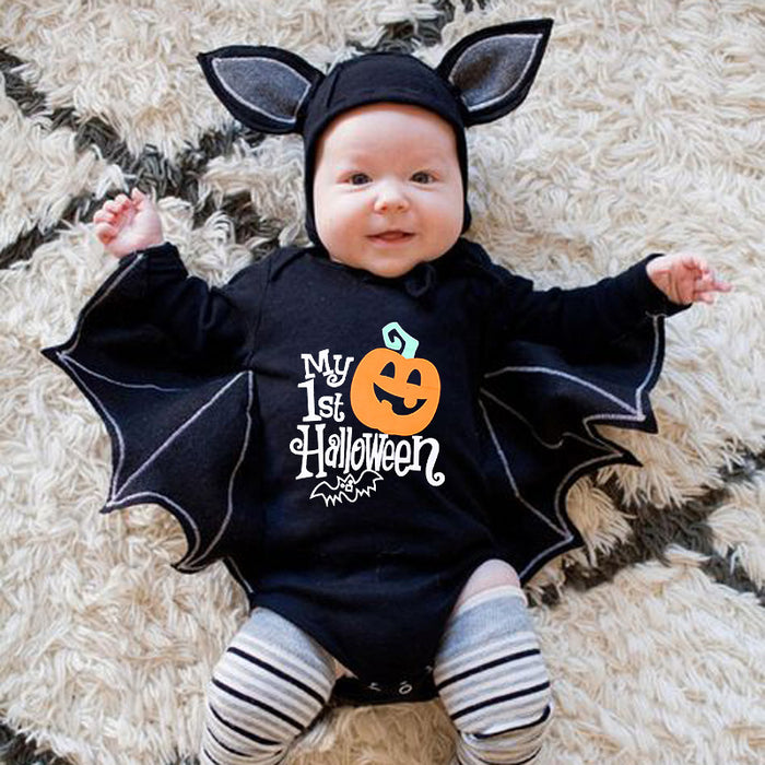 Baby Halloween Jumpsuit Long Sleeve Pumpkin Romper
