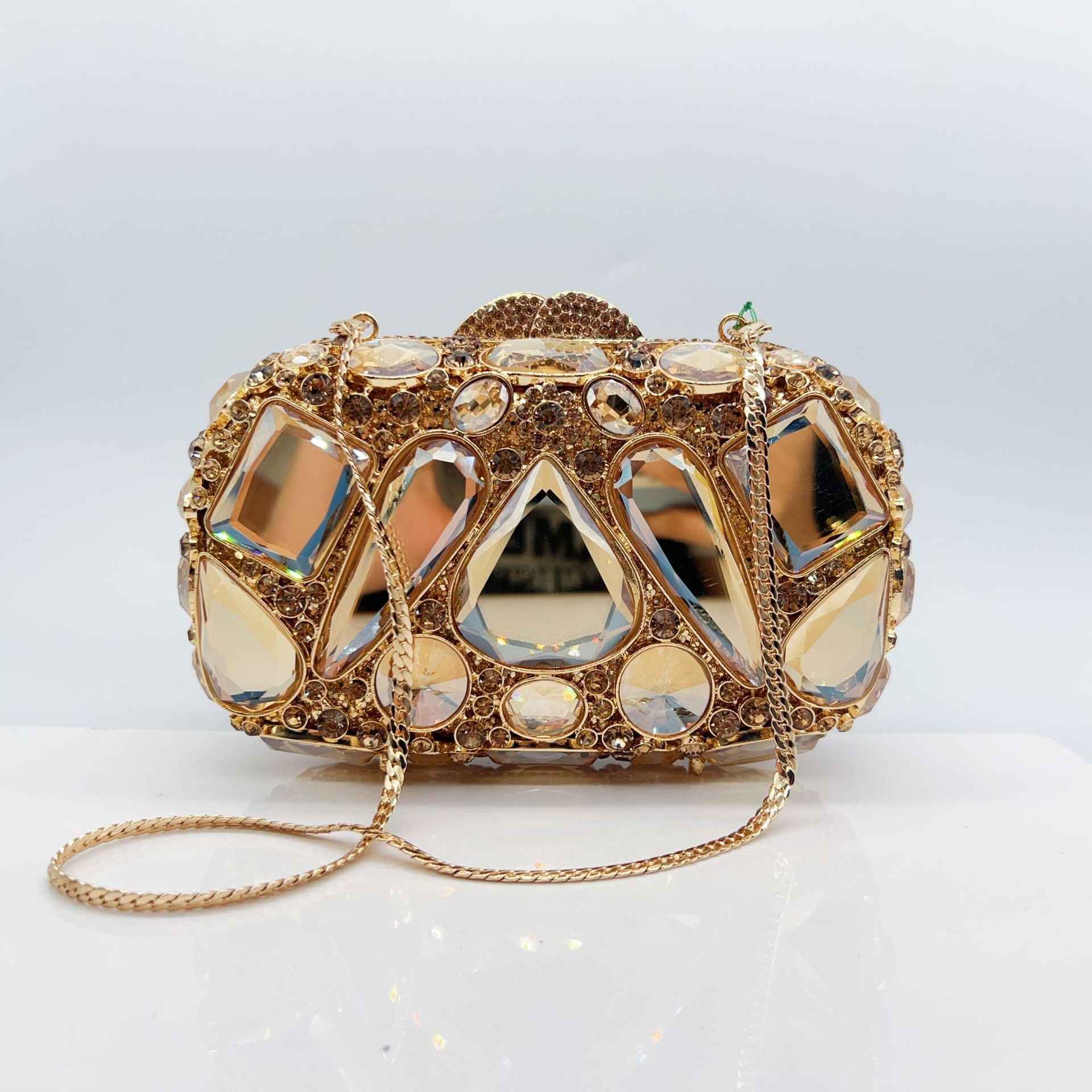 Diamond-Encrusted Evening Bag Glass Diamond Womens Clutch